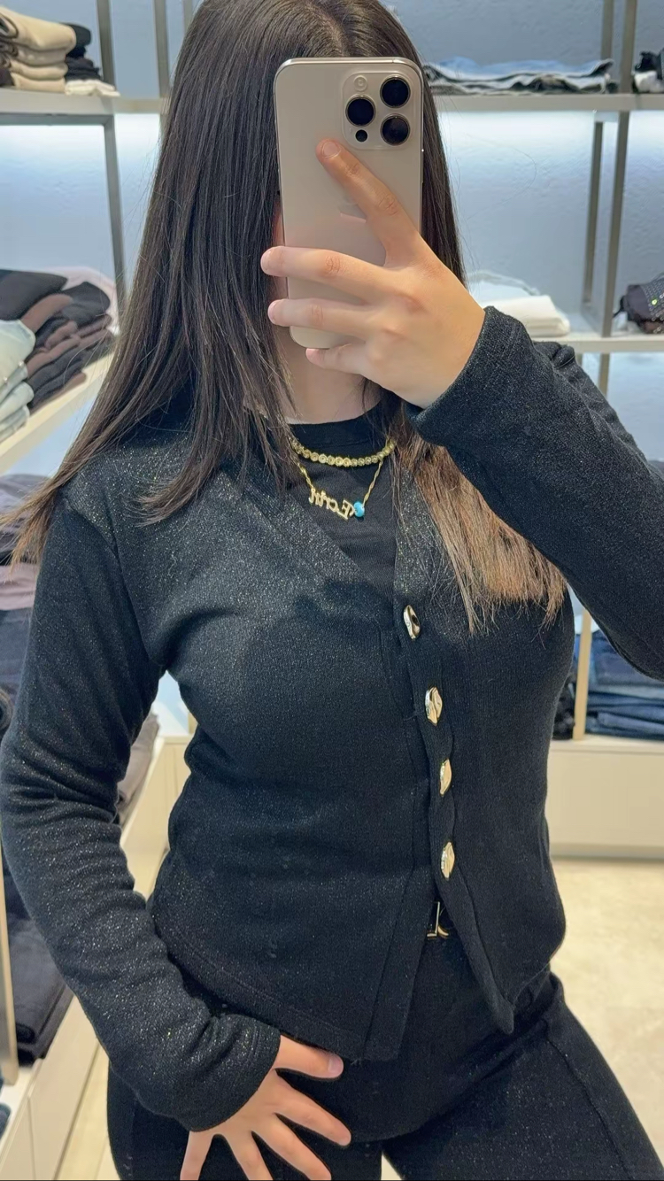 Simli hırkalı takım 