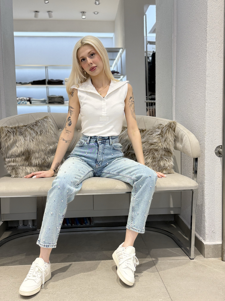 TAŞLI MOM JEAN 