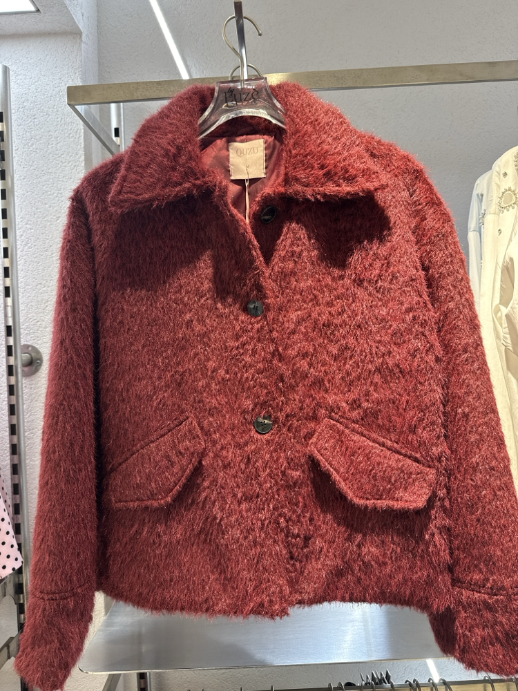 Mürdüm peluş ceket 