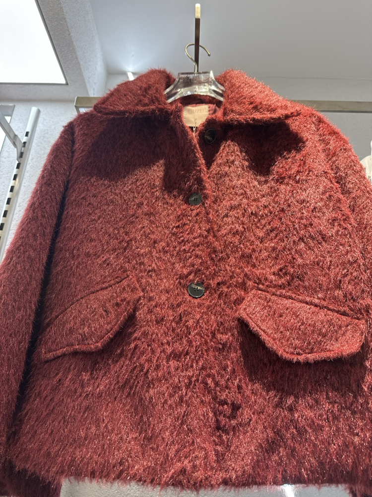 Mürdüm peluş ceket 