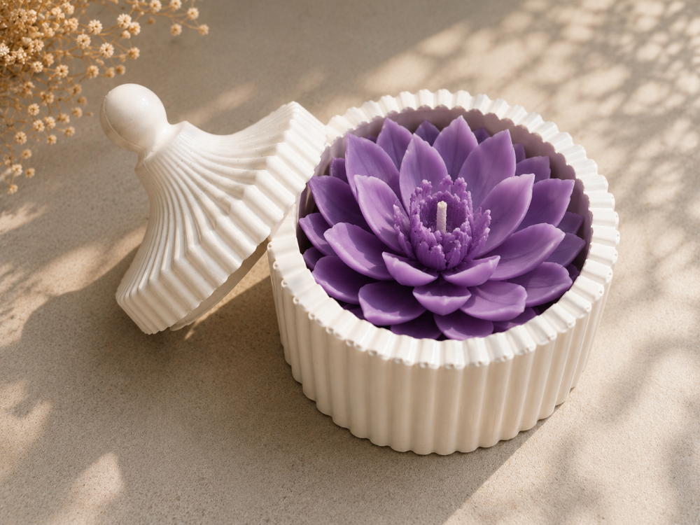 Lotus Jar Candle — Lavender