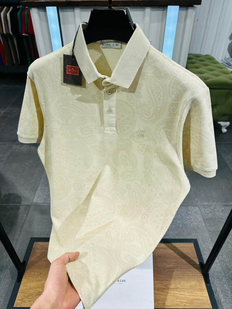 ETRO KREM DESENLİ POLI YAKA