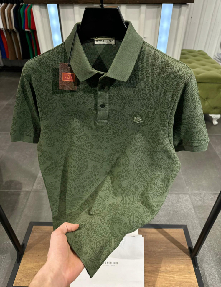 ETRO YEŞİL DESENLİ POLO YAKA