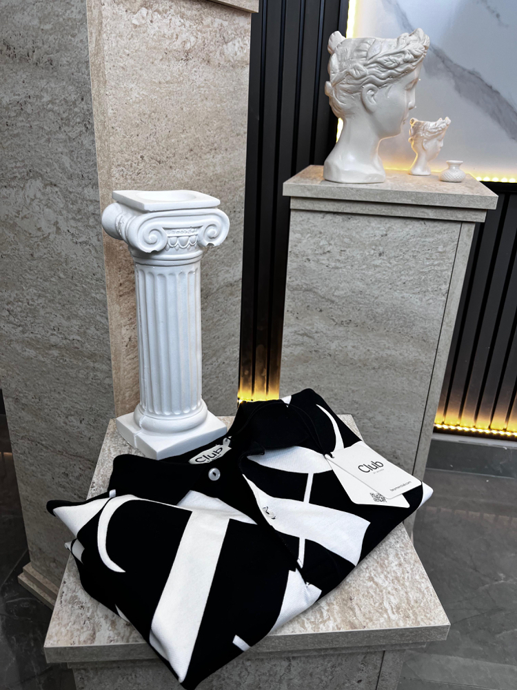 BEYMEN DESENLİ KUMAŞ POLO YAKA