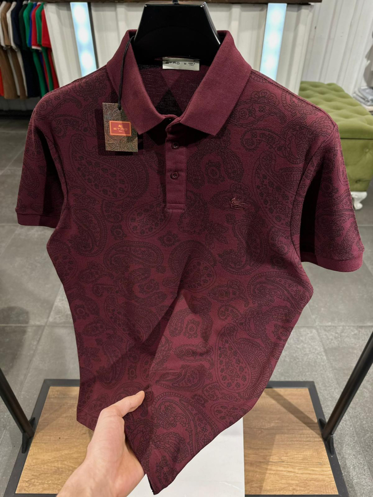 ETRO BORDO DESENLİ POLO YAKA