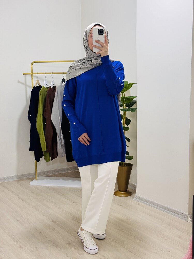 DÜĞMELİ MERSERİZE TUNİK SAKS
