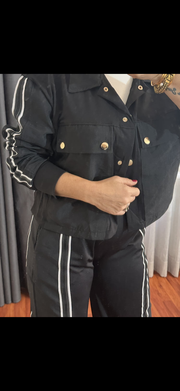 Siyah paraşüt takım