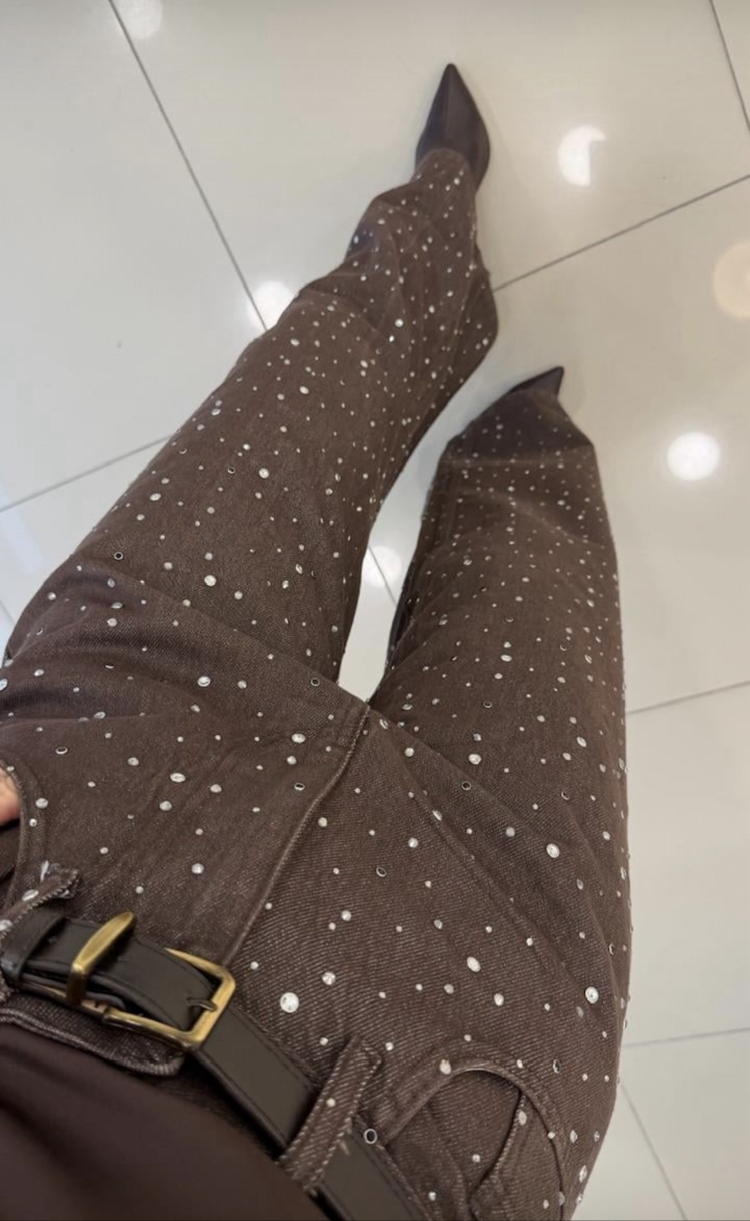 Kahve taşlı pantolon