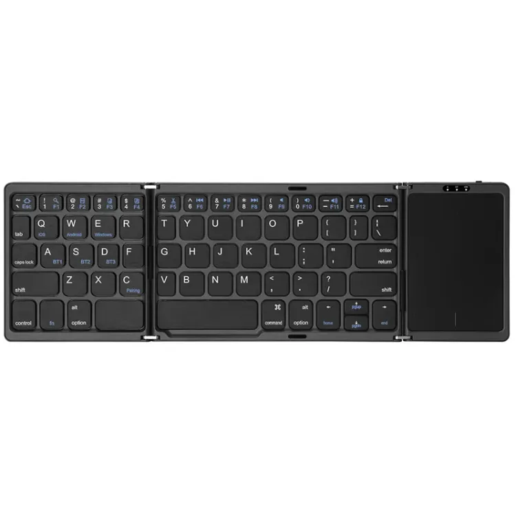 Katlanabilir Mini Kablosuz Klavye | Bluetooth 5.1, Windows, Android, iOS Uyumlu