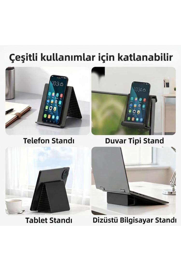 Katlanabilir Çok Amaçlı Telefon, Tablet ve Laptop Standı