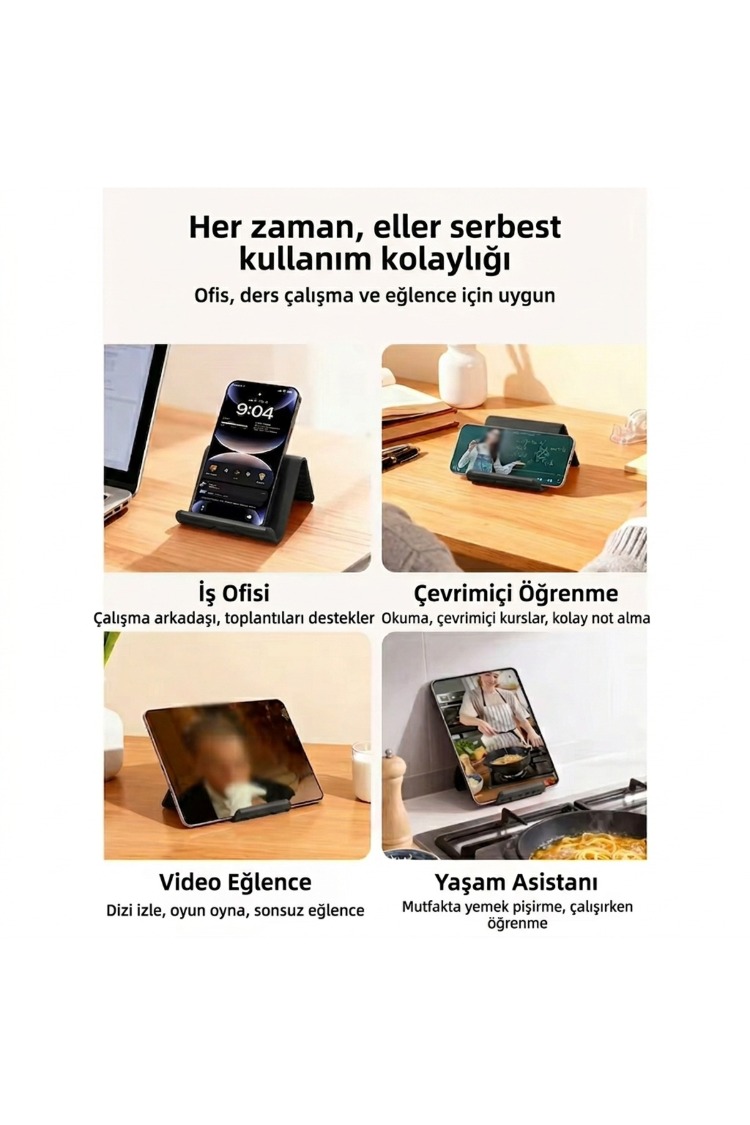 Katlanabilir Çok Amaçlı Telefon, Tablet ve Laptop Standı