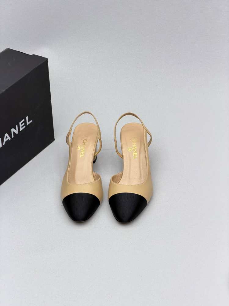Chanel Slingback Topuklu Ayakkabı | Hakiki Deri İthal