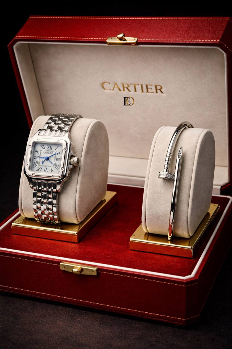 CARTİER İTHAL SAAT SETLERİ SİLVER | 5 Renk seçeneği