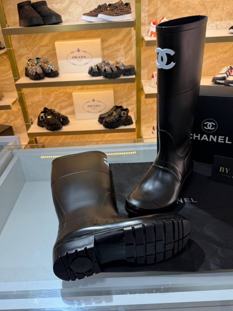 CHANEL İTHAL ÇİZME - Siyah
