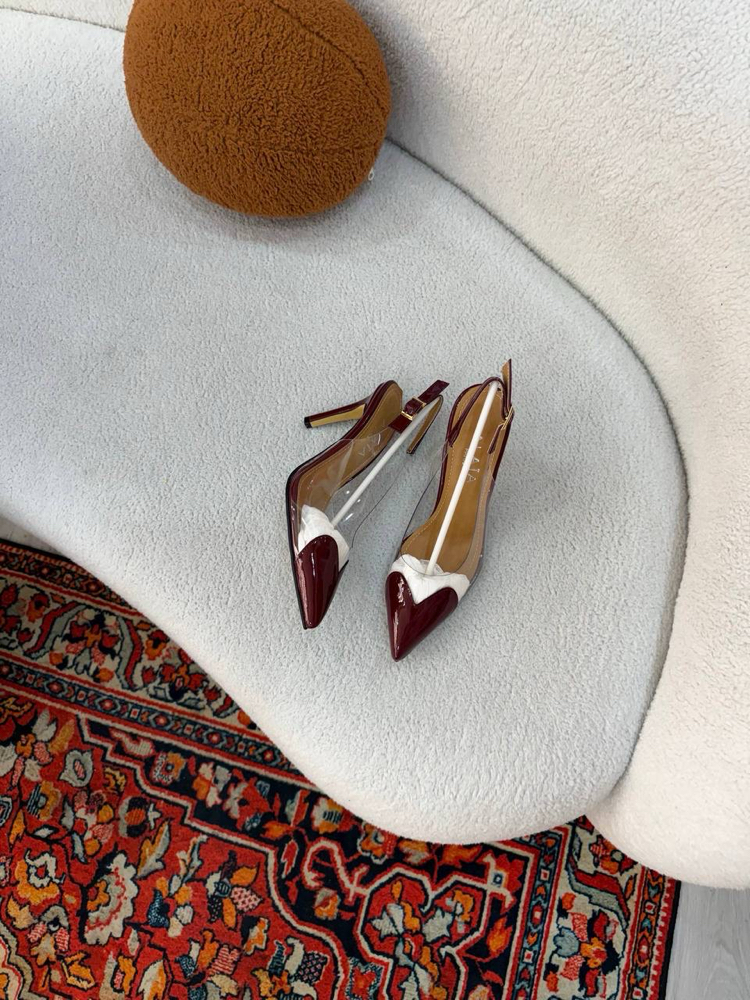  ALAÏA LE CŒUR SLINGBACKS IN PATENT LAMBSKIN