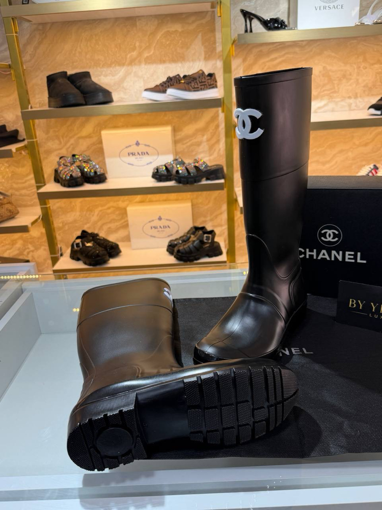 CHANEL İTHAL ÇİZME - Siyah