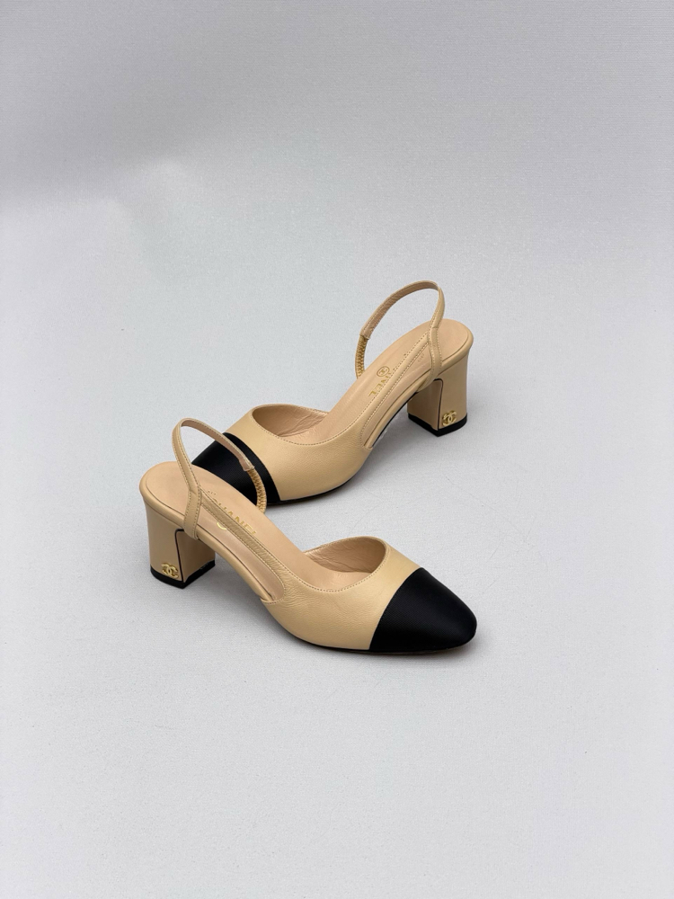 Chanel Slingback Topuklu Ayakkabı | Hakiki Deri İthal