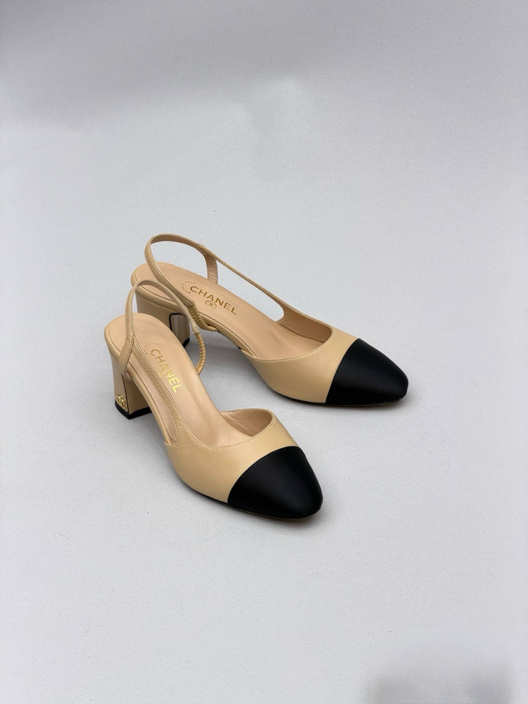 Chanel Slingback Topuklu Ayakkabı | Hakiki Deri İthal