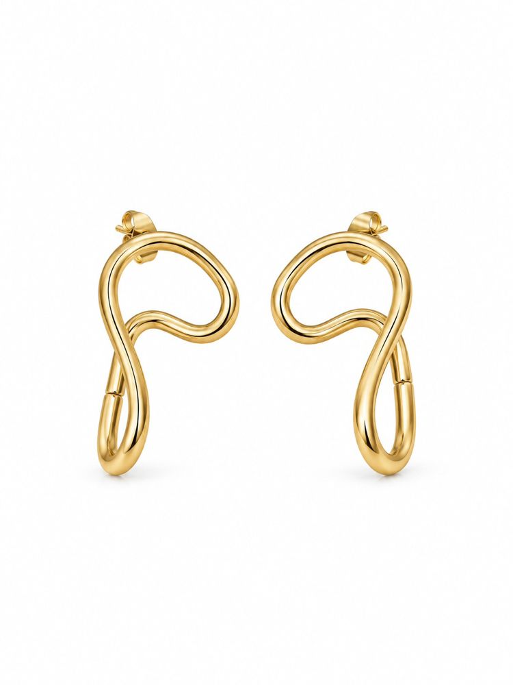 Golden Twirl Earring