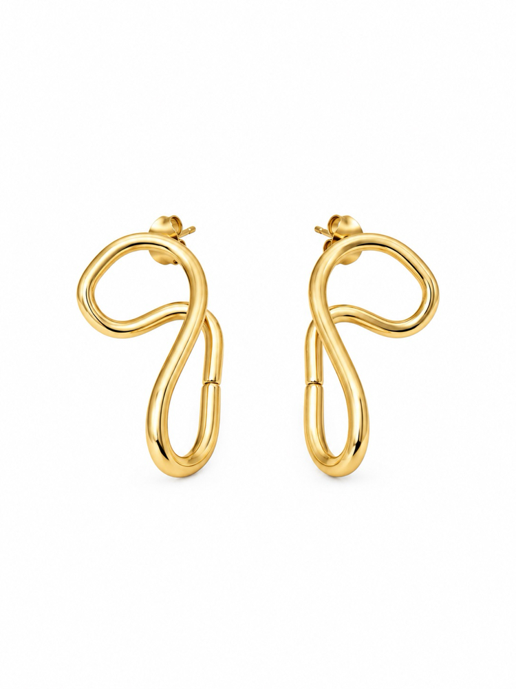 Golden Twirl Earring