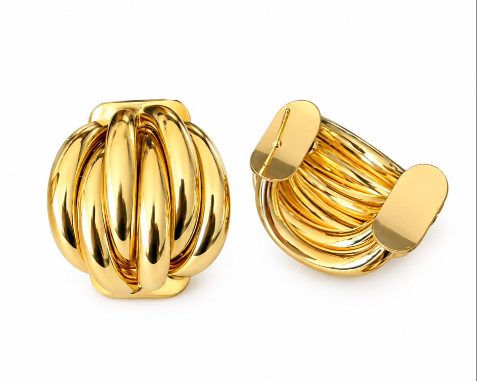 Sculpt gold Earring