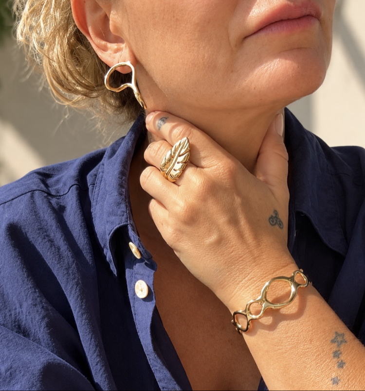 Golden Twirl Earring