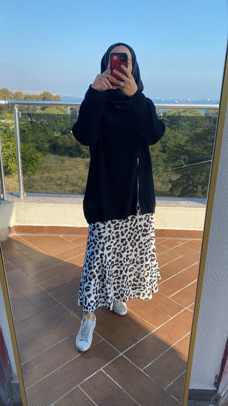 Leopar saten etek