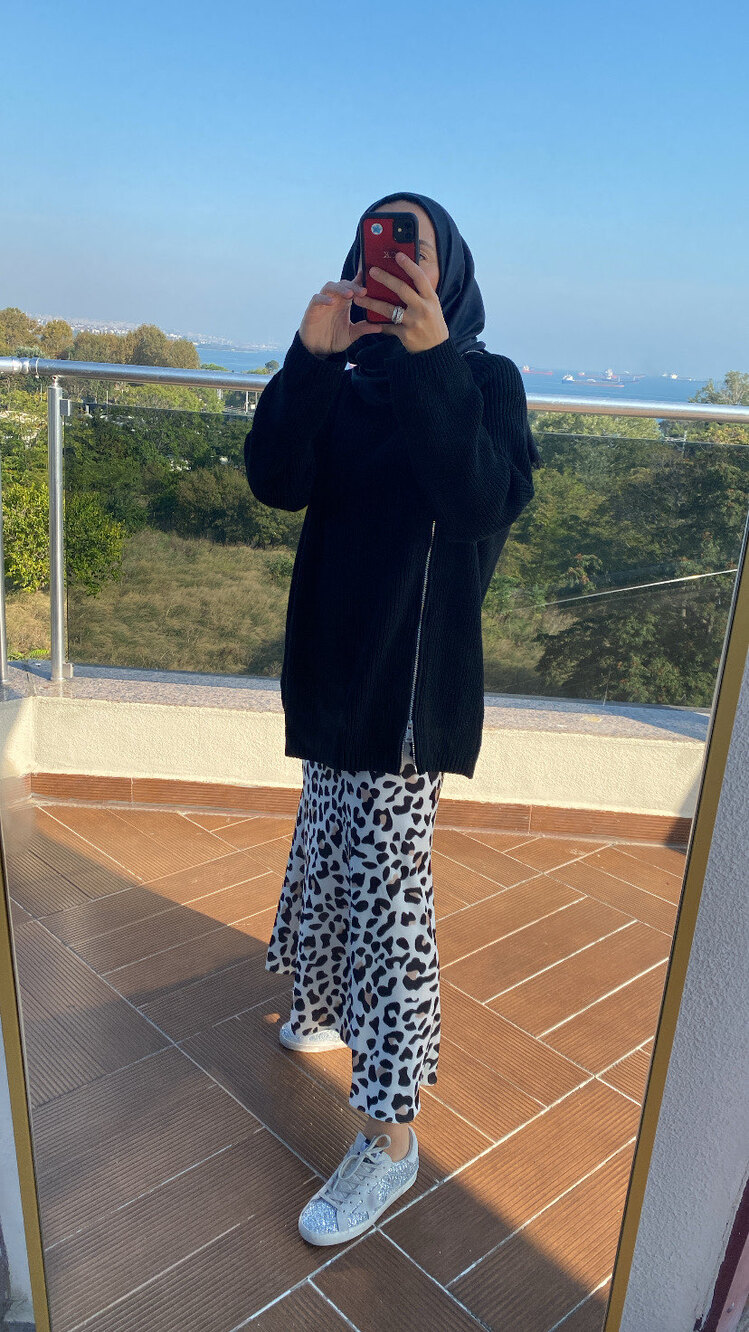 Leopar saten etek