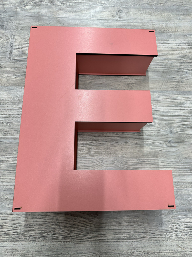 E Harfli Pembe Renk (Boş Kutu)