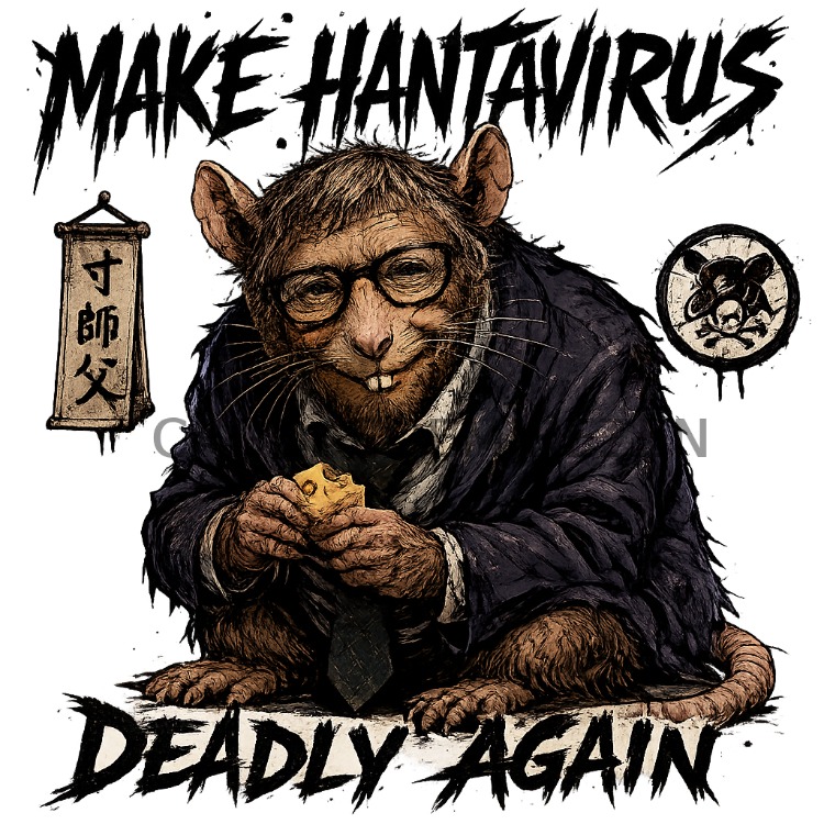 "Make Hantavirus Deadly Again" - T- shirt, poster, mug design - 2400 x 2400 pixels 300 DPI