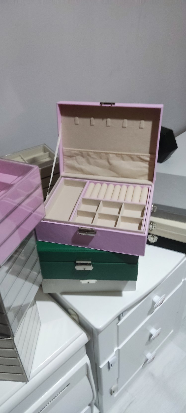 pembe 2 katli takı kutusu