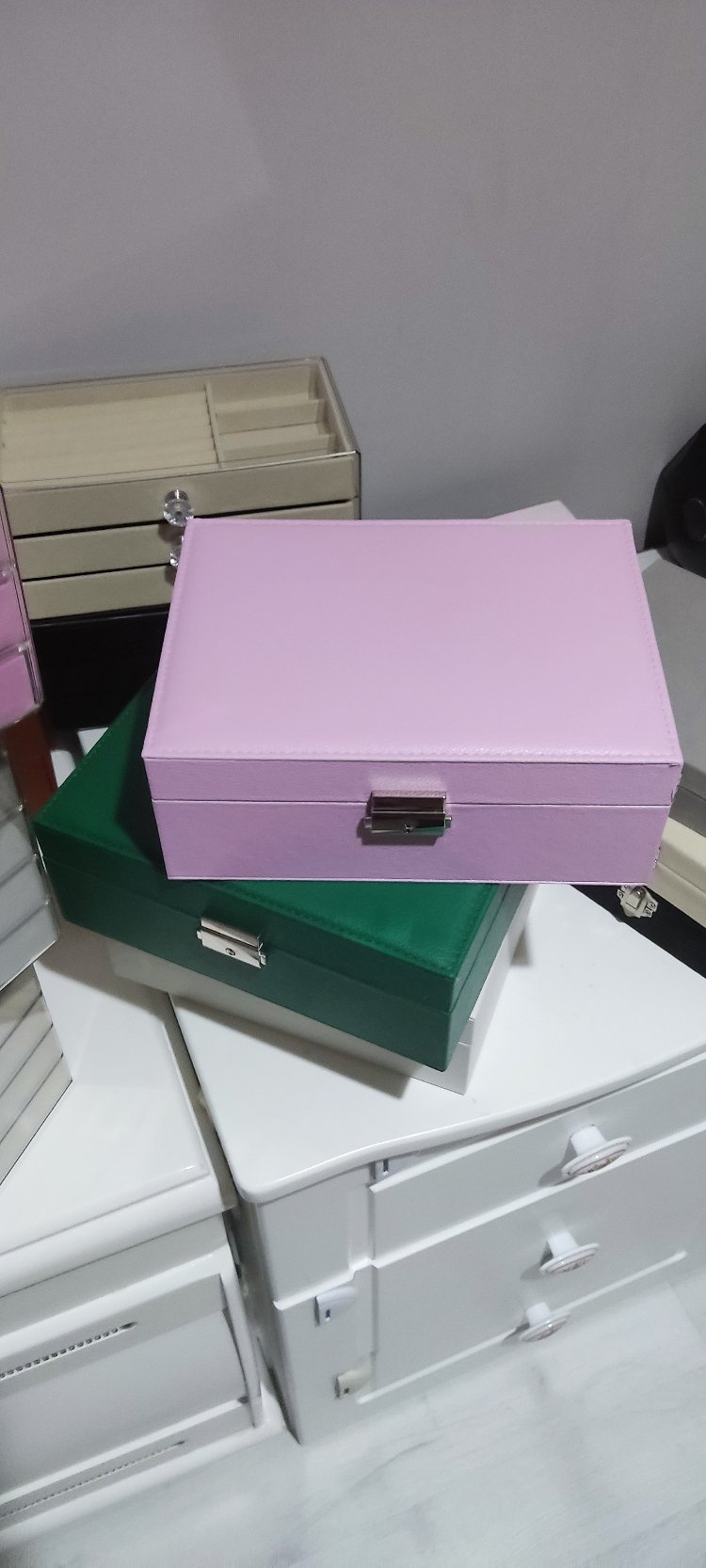 pembe 2 katli takı kutusu