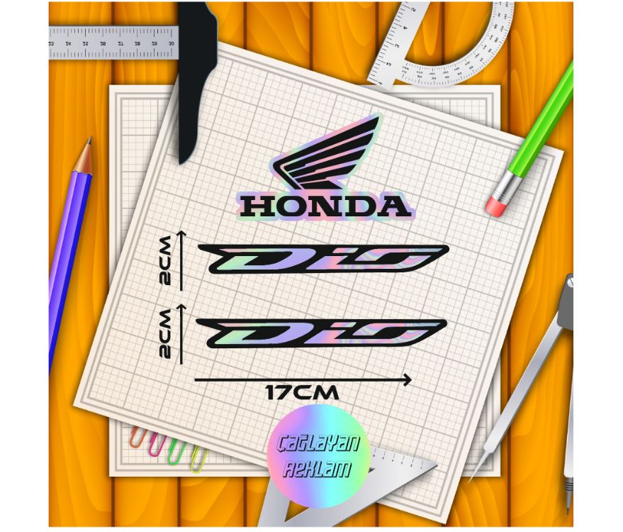 Honda Dio HOLOGRAM Grenaj Sticker Set