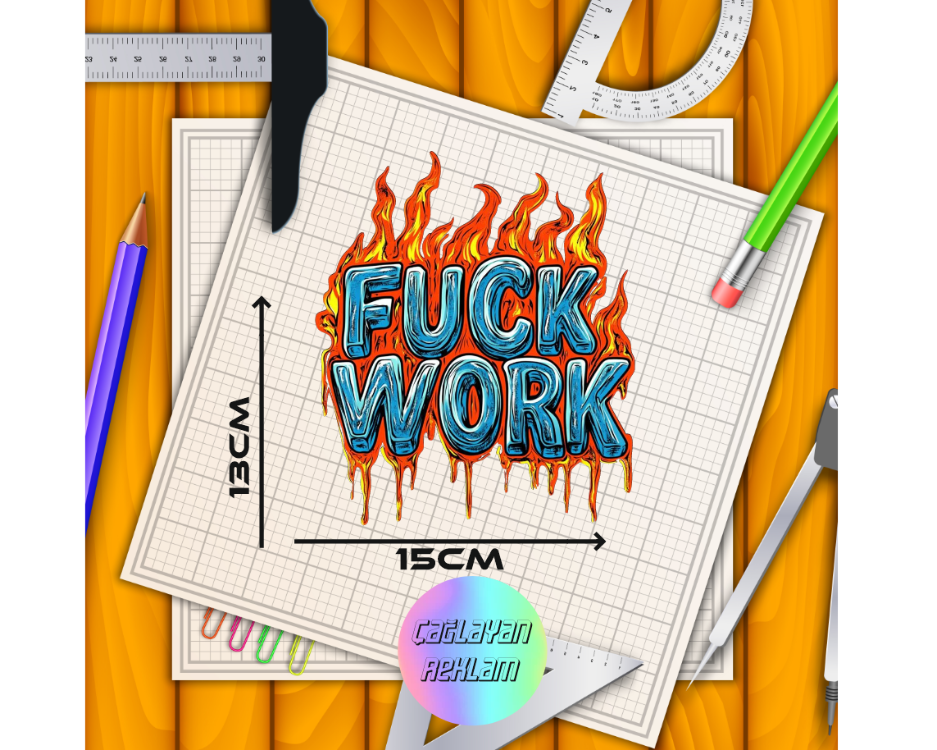  Work Araba, Motorsiklet, Kask, Laptop, Cam Sticker