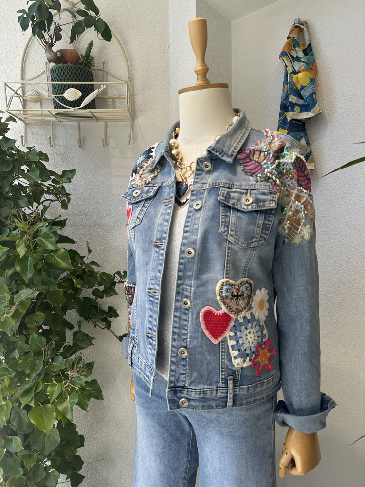 Boho Patch Denim Ceket