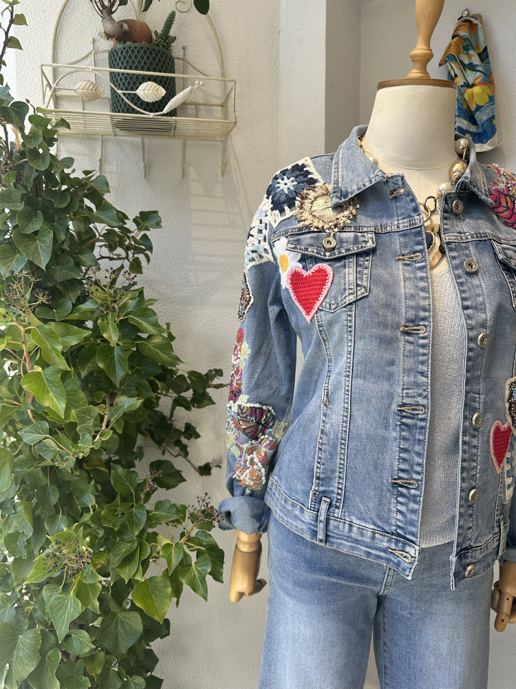 Boho Patch Denim Ceket