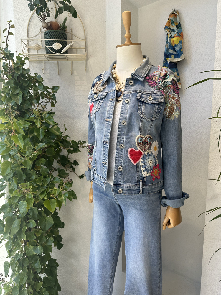 Boho Patch Denim Ceket