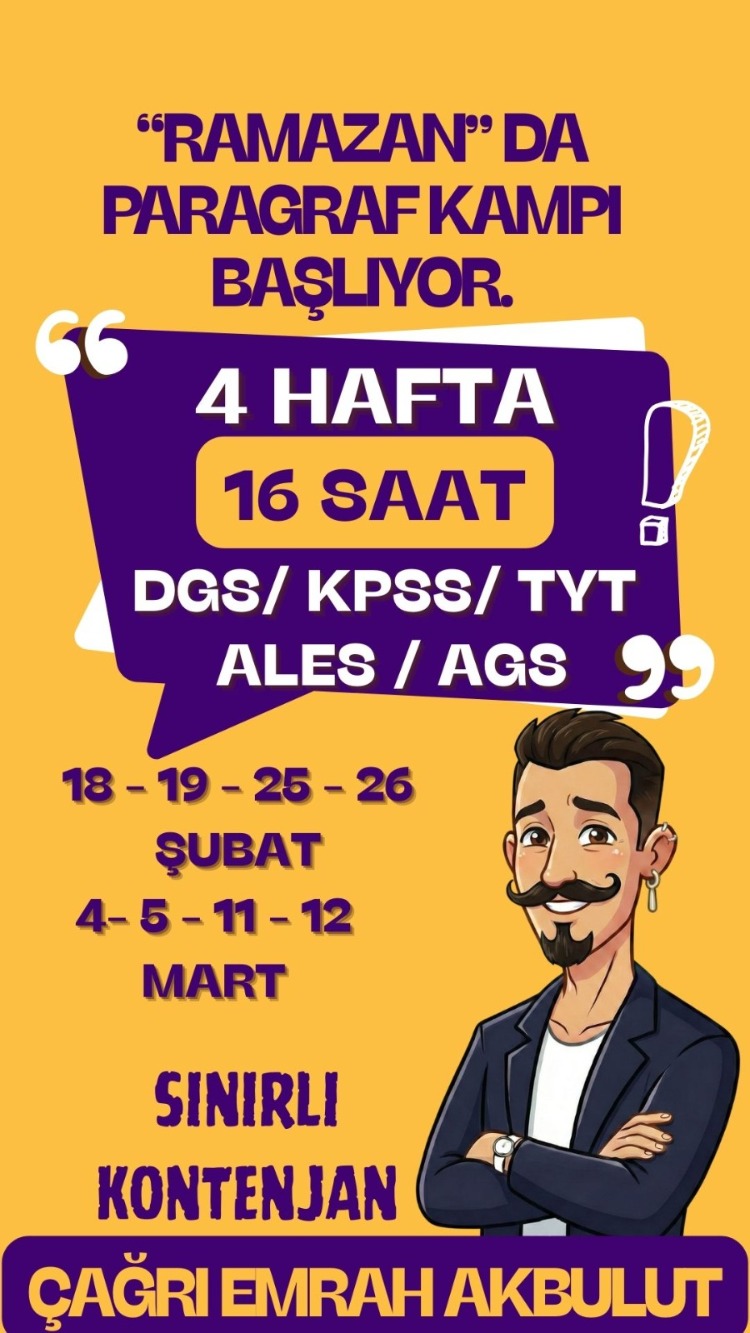 Ramazan’da Paragraf Netlerini Uçuruyoruz! 4 Haftalık Zoom Paragraf Kampı Başlıyor!