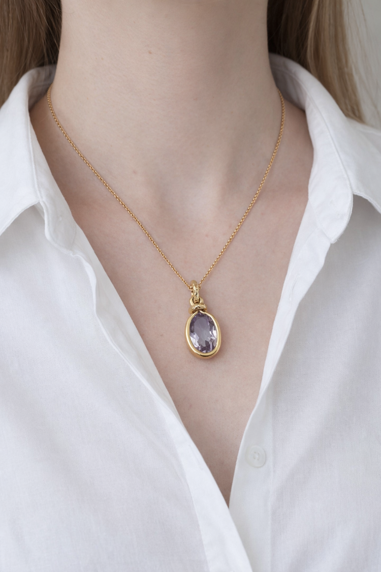 Amethyst Drop Kolye