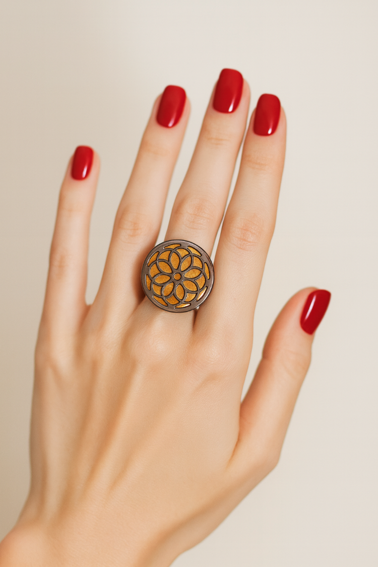 Golden Mandala Ring