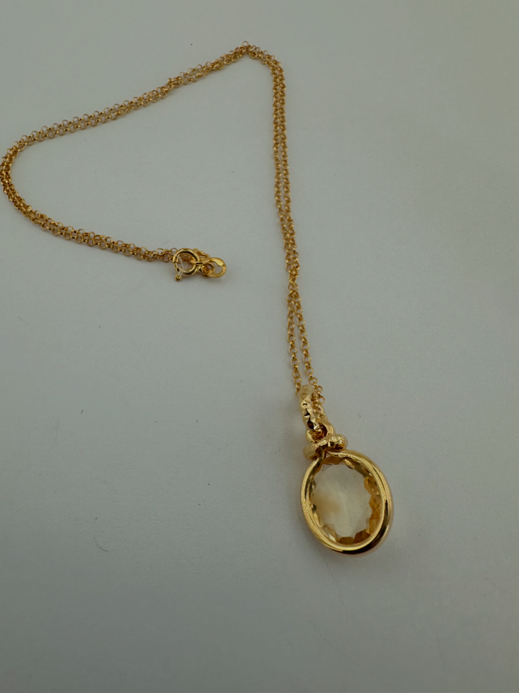 Citrine Drop Kolye