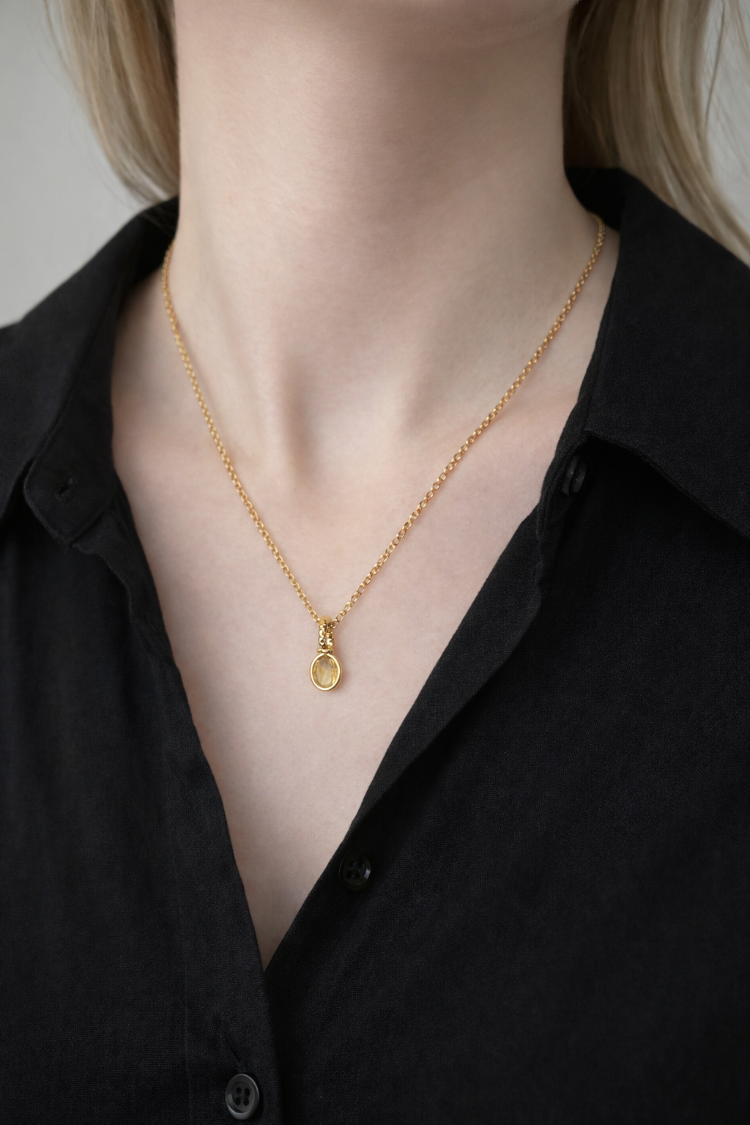 Citrine Drop Kolye