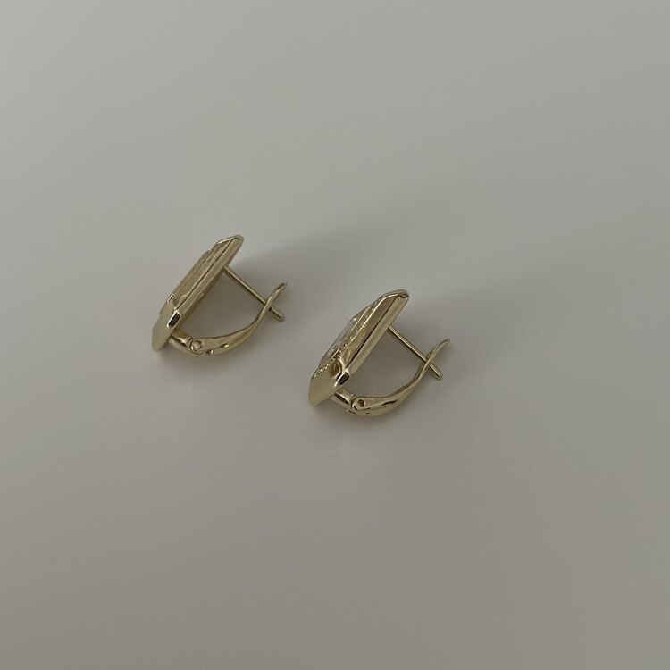 Xuping 14k baget taşlı küpe 1,5cm