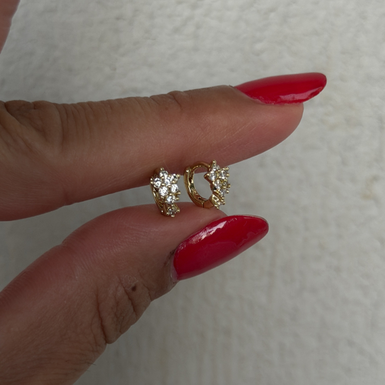 Xuping 14k 0,6mm mini çiçek halka küpe-tragus 