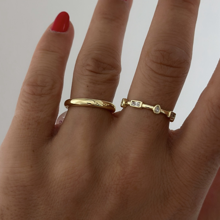 Xuping 14k 2 mm alyans yüzük