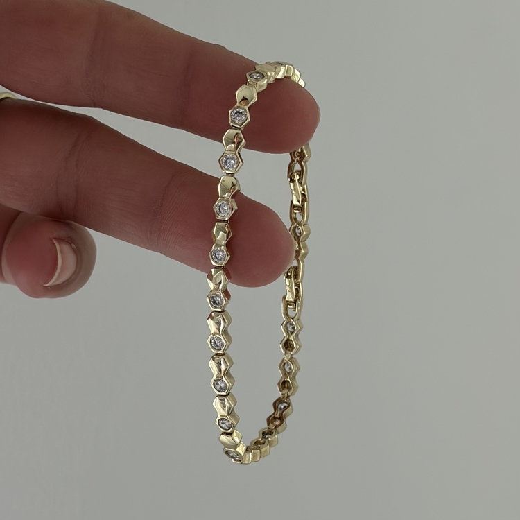 Xuping 14k ince tasarım Petek bileklik