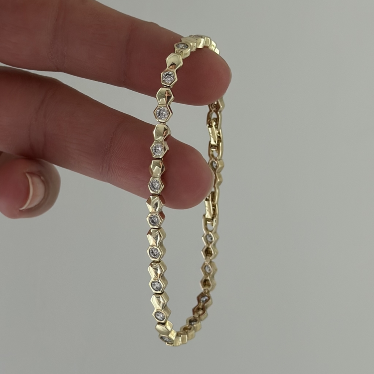 Xuping 14k ince tasarım Petek bileklik