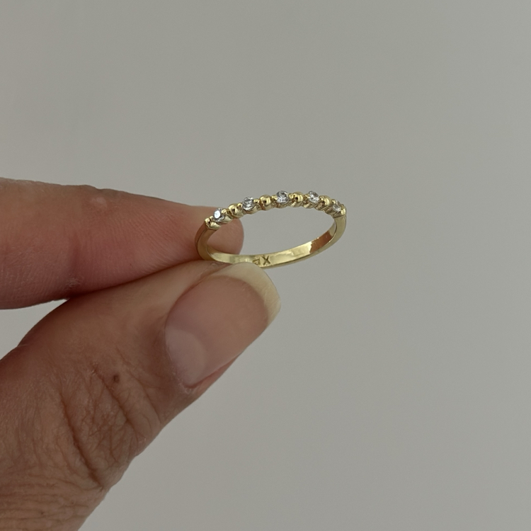 Xuping 14k mini taşlı çıtır yüzük 
