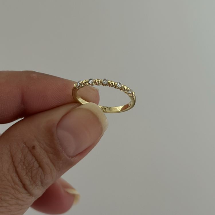 Xuping 14k mini taşlı çıtır yüzük 