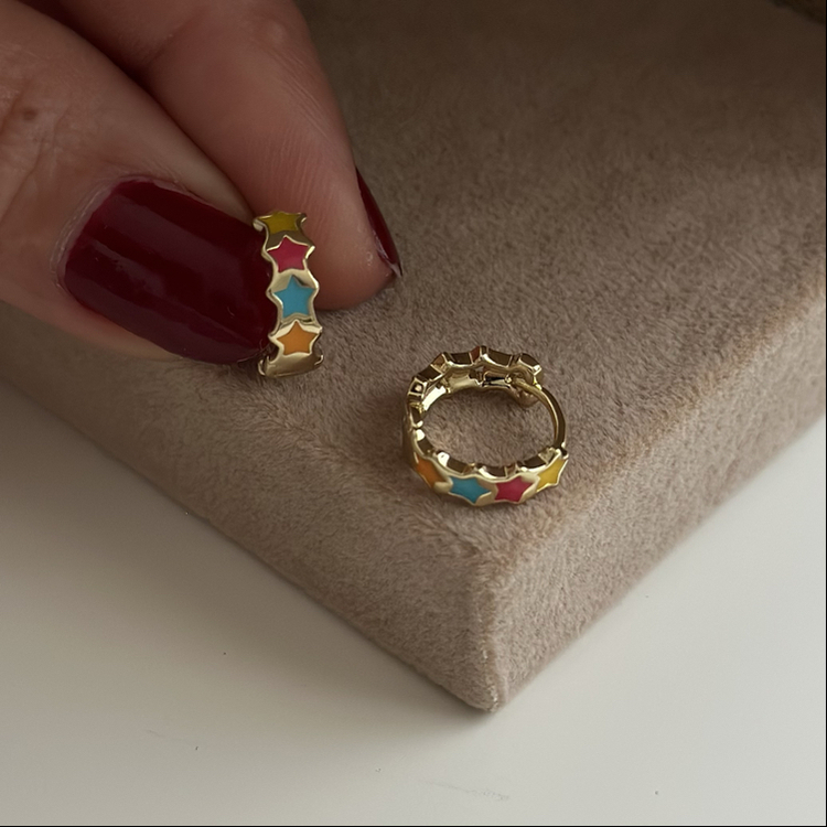 Xuping 14k renkli yıldız küpe 